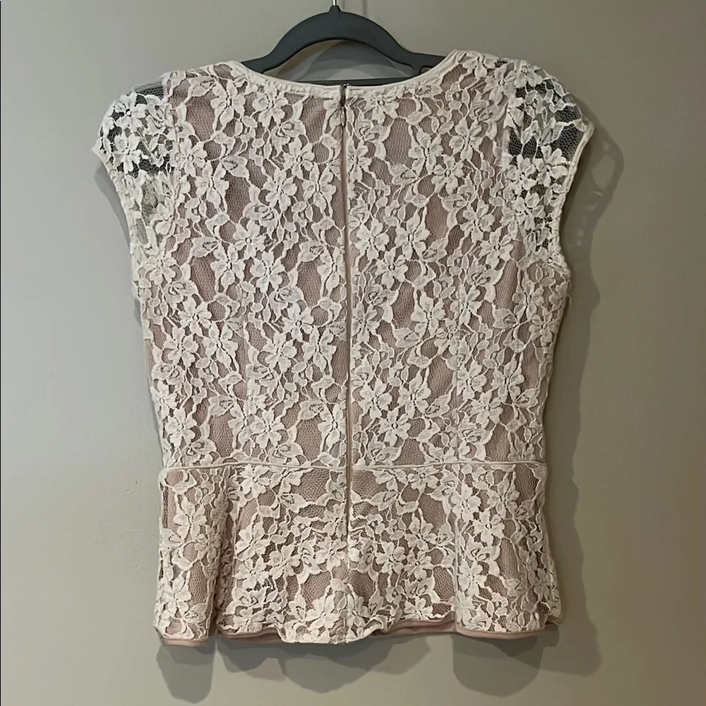 The Limited Cream Peplum Embellished Blouse - Picture 6 of 7